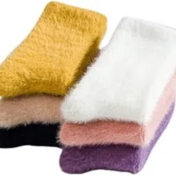 medlas Woolen Fuzzy Furr Printed Socks For Women With Thumb and Girls| Warm Woolen Winter Wear Fleece Socks For Women And Girls Multicolor-picture-37