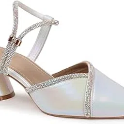 charmwalk Stylish Block Heel Sandals for Women | Glitter Strap Party Heels | Comfortable Footwear-picture-51