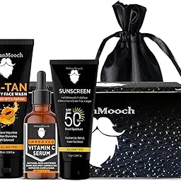 UrbanMooch Men's Skincare Kit with De-Tan Face Wash | Vitamin C Serum | SPF 50 Sunscreen pa+++ | Summer Skin Care Kit for Men | Rakhi Gift for Brothers-image-0