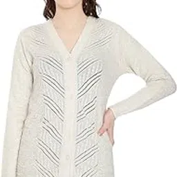 hautemoda Women V-Neck Full Sleeves Button Cardigan-picture-12