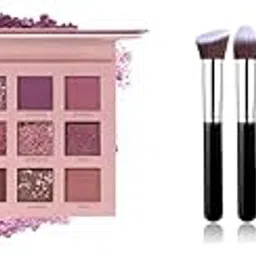 ClubBeauty Professional Makeup Set with nude Eyeshadow Palette (18 shades) in Pink Tones and 10 Makeup Brushes-image-62