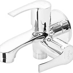 Pixaflo Sting Brass 2-Way Bib Cock 2-in-1 Tap Two Way Two in One Faucet with Wall Flange, Chrome-picture-17