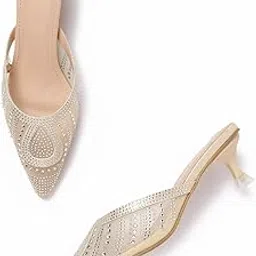 axium Women's Knitted Embellished Heel Mules, 2inch (BLY220)-picture-12