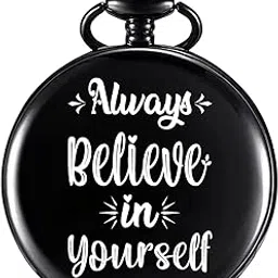 gt gala time Classic Black Gandhi Style Pocket Watch Message Engraved Unique Memorable Gift for Men Women on Birthday, Annversary & Their Special Occassion-picture-16