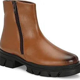 afrojack Women's Chunky Boots High Ankle Zipper (rd950)-picture-14