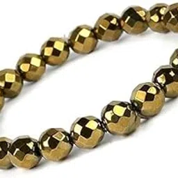 cpi Pyrite Bracelet Diamond Cut पाइराइट ब्रेसलेट Adjustable Golden Pyrite Bracelet Original Certified Round 22 Beads Modern Pyrite Stone Bracelet For Men & Women-picture-11