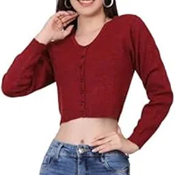 Women's Wool Solid Full Sleeve Blouse-image-74