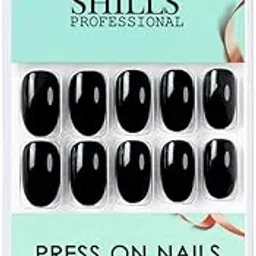 Shills Professional REUSABLE OVAL PRESS ON NAILS - Black SPN508-image-75