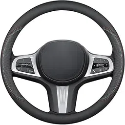 Meneflix Steering Wheel Cover, Genuine Leather Car Steering Wheel Protector Sport Carbon Fiber Design, Non-Slip & Breathable & Odorless, Universal Fit Steering Wheels (BLACK17)-picture-40