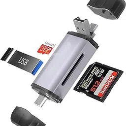 3 in 1 Card Reader with OTG, SD/TF, USB Type C, USB 3.0, Micro USB - Portable for Memory Cards, Compatible with SDHC, SDXC, MMC, RS-MMC, Micro SDXC image 1