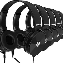 Classroom Headphones Bulk 5 Pack, Black Student On Ear, Comfy Swivel Earphones for Library, School, Airplane, Kids, for Online Learning and Travel, Noise Reducing, Stereo Sound 3.5mm Jack-picture-17