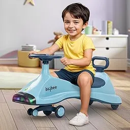 Baybee Primo Swing Cars for Kids | Twister Ride on Baby Car with 360° Steering, RGB Lights & Music | Push Rideons Toy Kid Car with Storage & Backrest | Magic Cars for Kids 3+ Years Boys Girls (Blue)-image-21