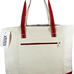 xtitix Weekend Classic Cotton Canvas Zippered Shopping Tote Bag-picture-27