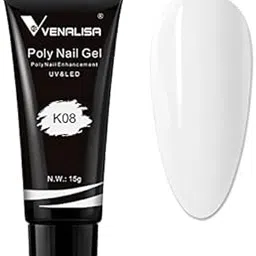 Venalisa Poly Builder Gel - Poly Nail Gel, 15g Acrylic Polish Extension, Transparent Camouflage, Manicure and Pedicure Art (K08)-image-66