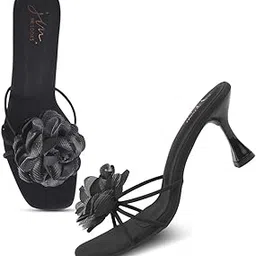 jm looks Women’s Open-Toe flower design Spool Heels with Floral Accent | Elegant Sandals for Weddings and Parties-picture-33