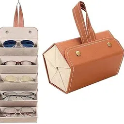 annie Portable Leather Big Glasses Case,PU Luxury Travel Sunglasses Hard Shell Case for Women Men Eyeglass Case-picture-17
