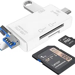 Excefore SD Card Reader, 6-in-1 USB C/Micro/USB Memory Reader Camera Viewer, USB 3.0 SD Card Reader Adapter Used for SD-3C SD Micro SD TF SDXC SDHC MMC RS-MMC Micro SDXC Micro SDHC UHS-I (White)-picture-50