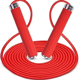 Athmonk Thick Skipping Rope For Men & Women - Jumping Rope For Exercise - Jump Ropes For Adults & Kids - Boxing Workout Gym - Anti-Slip Handle - Tangle Free 10ft Long Adjustable PVC Rope - Ruby Red-picture-23