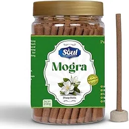Mogra Flavour Dhoop Sticks for Puja | Incense Stick with Stand Holder | Pure Long-Lasting & Non-Charcoal Dhoop Sticks for Meditation,Spiritual Cleansing, Relaxation (Pack of 250gm) image 1