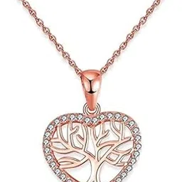 fabunora To My Amazing Wife, I Promise - Tree of Life Mini Heart 925 Sterling Silver Necklace Gift Set-picture-36