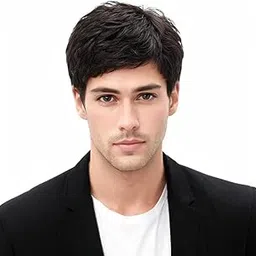 D-DIVINE Men's Wigs,Short Mens Black Wig Layered Natural Hair Costume Halloween Heat Resistant Synthetic Wigs for Men Male 6 Inch-image-95