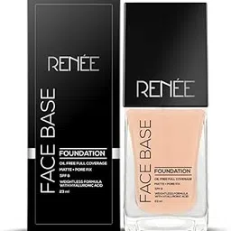 RENEE Face Base Liquid Foundation - Cappuccino, 23ml | Enriched with Hyaluronic Acid & Vitamin E, Provides SPF 8 Protection, Weightless, Long-lasting Matte Finish-picture-33