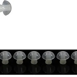FCS 6 Piece Hearing Aid Domes Ear Tips Silicone Earplug Domes For BTE Hearing Instruments Ear Tip Replacement With Tube And Elbow Connectors(Large- 14Mm), Transparent-picture-13