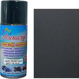 AOURACRYL HT High Heat Resistant Spray Paint MATT BLACK (upto 600°C) -225 ml (Pack Of 1) + P-600, For silencer, boiler,chimneys etc-picture-30