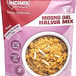 INDIMIX Ready to Cook Moong Dal Halwa 200 g (From the house of Pansari)-picture-12