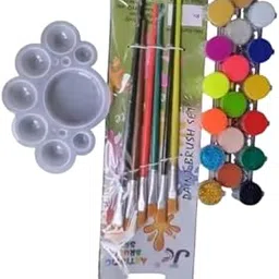 Watercolor Paint Set, 18 Shades with Paint Brushes and Palette, Small Size-picture-22