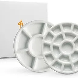 Etchr Mini Palette - Travel Porcelain Palette for Painting - Tin Storage Kit Holds Mixing Dish and 19 Color Wells Palette for Watercolor and Gouache - Perfect for Artists On The Go - Vegan-picture-38