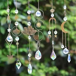 6Pieces Colorful Crystals Suncatcher Hanging for Window Crystal Ball Prism Rainbow Maker Pendants for Garden Christmas Tree Wedding Party Patio Backyard Car Home Indoor Outdoor Decoration-image-48