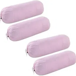 Plain Round Bolster Covers Size (16 * 32) Inches Set of 4 Pcs (Pink)-picture-21