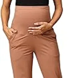 the mom store Athleisure Maternity Trackpant | Pregnancy and Post-Partum | with Pockets | Pre-Natal Yoga | Belly Support | Active Wear-picture-49