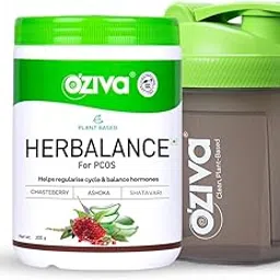 OZiva Plant based HerBalance for PCOS for Hormonal Balance 200gm + Shaker-picture-11