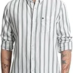 the bear house Men's Green Solid Slim Fit Shirt-picture-44