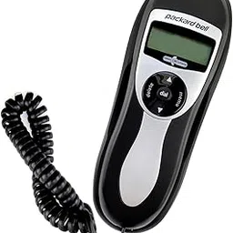 Packard Bell Corded Phone Slimline Handset Telephone Works in Power Outages Lighted Caller ID Speed Dial Landline Phone Wall Mountable - Black-image-30