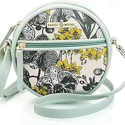 sacci mucci Girls printed Cross-body Bag Vegan Leather Bag with Adjustable Strap Messenger Bag for girls/women-Orchid Design-picture-53