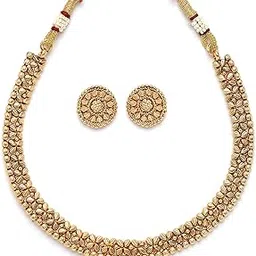 karatcart Gold Plated Floral Design Engraved Temple Jewellery Set for Women-picture-55