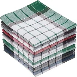 Space Fly Cotton Kitchen Napkin 20x20 Inches | Multipurpose Duster, Cleaning Cloth & Roti Wrap | Soft & Absorbent Multicolor Checkered Towels for Kitchen, Home & Restaurant Use (Set of 6)-image-0