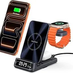 SwanScout Wireless Charger for iPhone, SwanScout 708A, 3 in 1 Charging Station for iPhone 16/15/14/13/12 Series, Foldable Charging Stand for Apple Watch Ultra 2/10/9/8/7/6, for AirPods (NO Adapter)-picture-19