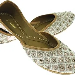 Women Lily Pink Sultan Genuine Soft Leather Embroidered Jutis | Bite and Pinch Free Jutti | Punjabi Formal Juttis | Girl's Wedding Flat Ladies Mojari | Formal Ethnic Juti |-image-78