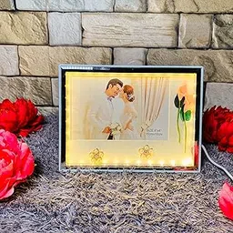 Crystal Photo Frame With LED Light Night Lamp Personalised Gift, Gift Items for Women, Gift for Men | Customized Gifts | Birthday Gift Girlfriend, Kids, Husband, Wife, Boyfriend (6x8 inches Landscape)-picture-50