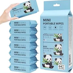 AMAMU ENTERPRISE Mini Baby Wipes Disposable – 64 Wipes Portable Pocket Wet Tissues for Baby Skin Care, Hypoallergenic, Moisturizing, Unscented Cleansing Wipes for Travel & Home Use (PACK OF 1)-picture-40