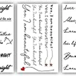 S.A.V.I Set of 5 Waterproof Temporary Tattoo Sheets for Men & Women | Inspirational Quotes & Motivational Designs | 10.5X6cm Long-lasting Body Art Stickers | Perfect for Parties, Festivals & Events-image-54