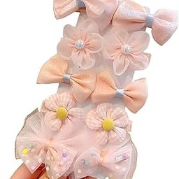 SYGA 10-Piece Baby Hair Clip Set for Girls Adorable Bow and Flower Designs Hair Pin Lightweight, and Stylish - Light orange-picture-24