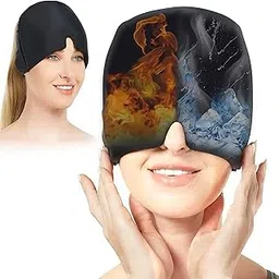 HUMAIZAR Gel Ice Headache/Migraine Relief Hat, Cold Therapy Migraine Relief Cap/Migraine Ice Head Wrap Ice Pack Mask, Cold Compress Headache Relief Cap for Tension, Sinus & Stress (MULTI COLOR)-picture-31