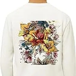 amazon brand - anarva Men’s Cotton Printed Sweatshirt | Floral Art Back Print Pullover | Stylish Graphic Sweatshirt for Men Casual & Streetwear Fashion-picture-21