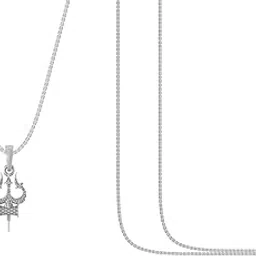 akshat sapphire Sterling Silver (92.5% purity) Spiritual Shiva Trishul Chain Pendant-picture-2