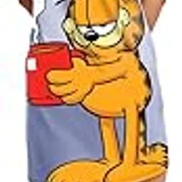 bewakoof Heavy Duty 1.0 Official Garfield Merchandise Women's Graphic Printed Oversized Fit Half Sleeve Round Neck Above The Knee Terry T-Shirt Dress-picture-29